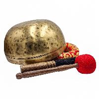 Jambati Singing Bowl, [tiger Antique], [jhumkat], Buddhist Hand Beaten, Antique Finishing, [select Accessories]