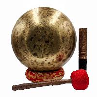 Jambati Singing Bowl, [tiger Antique], [jhumkat], Buddhist Hand Beaten, Antique Finishing, [select Accessories]