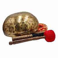 Jambati Singing Bowl, [tiger Antique], [jhumkat], Buddhist Hand Beaten, Antique Finishing, [select Accessories]