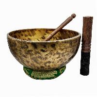 Jambati Singing Bowl, [tiger Antique], [jhumkat], Buddhist Hand Beaten, Antique Finishing