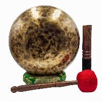 Jambati Singing Bowl, [tiger Antique], [jhumkat], Buddhist Hand Beaten, Antique Finishing