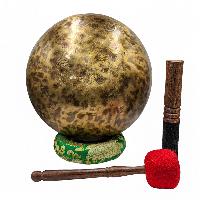Jambati Singing Bowl, [tiger Antique], [jhumkat], Buddhist Hand Beaten, Antique Finishing, [select Accessories]