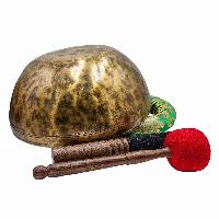 Jambati Singing Bowl, [tiger Antique], [jhumkat], Buddhist Hand Beaten, Antique Finishing, [select Accessories]
