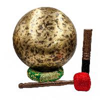 Jambati Singing Bowl, [tiger Antique], [jhumkat], Buddhist Hand Beaten, Antique Finishing, [select Accessories]