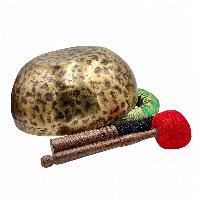 Jambati Singing Bowl, [tiger Antique], [jhumkat], Buddhist Hand Beaten, Antique Finishing, [select Accessories]