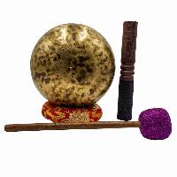 Jambati Singing Bowl, [tiger Antique], [jhumkat], Buddhist Hand Beaten, Antique Finishing, [select Accessories]