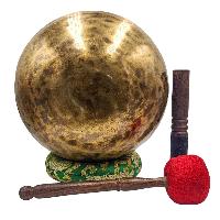 Jambati Singing Bowl, [tiger Antique], [jhumkat], Buddhist Hand Beaten, Antique Finishing, [select Accessories]