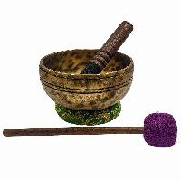 [jhumka Tiger Singing Bowl], Buddhist Hand Beaten, Antique Finishing, [select Accessories]