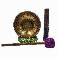 [jhumka Tiger Singing Bowl], Buddhist Hand Beaten, Antique Finishing, [select Accessories]