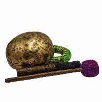 [jhumka Tiger Singing Bowl], Buddhist Hand Beaten, Antique Finishing, [select Accessories]