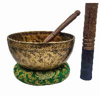 [jhumka Tiger Singing Bowl], Buddhist Hand Beaten, Antique Finishing, [select Accessories]