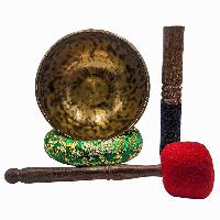 [jhumka Tiger Singing Bowl], Buddhist Hand Beaten, Antique Finishing, [select Accessories]