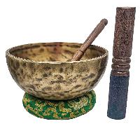 [jhumka Tiger Singing Bowl], Buddhist Hand Beaten, Antique Finishing, [select Accessories]