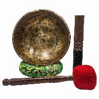 [jhumka Tiger Singing Bowl], Buddhist Hand Beaten, Antique Finishing, [select Accessories]