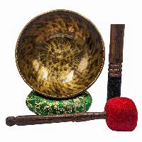 [jhumka Tiger Singing Bowl], Buddhist Hand Beaten, Antique Finishing, [select Accessories]