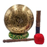 [jhumka Tiger Singing Bowl], Buddhist Hand Beaten, Antique Finishing, [select Accessories]