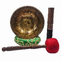 [jhumka Tiger Singing Bowl], Buddhist Hand Beaten, Antique Finishing, [select Accessories]