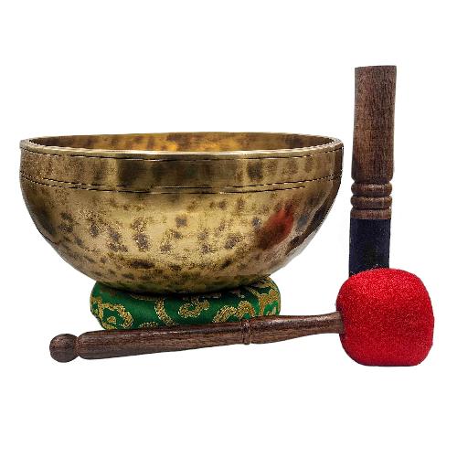 [jhumka Tiger Singing Bowl], Buddhist Hand Beaten, Antique Finishing, [select Accessories]