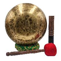 [jhumka Tiger Singing Bowl], Buddhist Hand Beaten, Antique Finishing, [select Accessories]