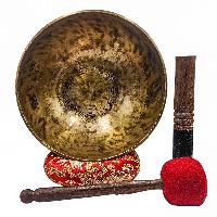 [jhumka Tiger Singing Bowl], Buddhist Hand Beaten, Antique Finishing, [select Accessories]