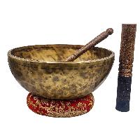 [jhumka Tiger Singing Bowl], Buddhist Hand Beaten, Antique Finishing, [select Accessories]