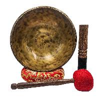 [jhumka Tiger Singing Bowl], Buddhist Hand Beaten, Antique Finishing, [select Accessories]