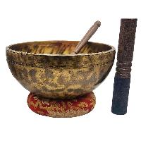 [jhumka Tiger Singing Bowl], Buddhist Hand Beaten, Antique Finishing, [select Accessories]