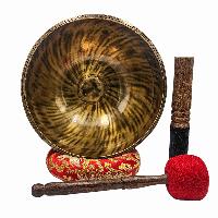 [jhumka Tiger Singing Bowl], Buddhist Hand Beaten, Antique Finishing, [select Accessories]