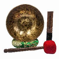 [jhumka Tiger Singing Bowl], Buddhist Hand Beaten, Antique Finishing, [select Accessories]