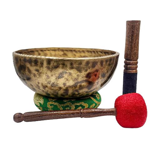 [jhumka Tiger Singing Bowl], Buddhist Hand Beaten, Antique Finishing, [select Accessories]