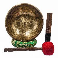 [jhumka Tiger Singing Bowl], Buddhist Hand Beaten, Antique Finishing, [select Accessories]