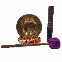 [jhumka Tiger Singing Bowl], Buddhist Hand Beaten, Antique Finishing, [select Accessories]