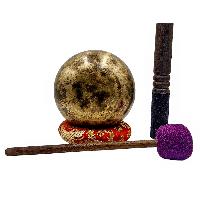 [jhumka Tiger Singing Bowl], Buddhist Hand Beaten, Antique Finishing, [select Accessories]