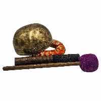 [jhumka Tiger Singing Bowl], Buddhist Hand Beaten, Antique Finishing, [select Accessories]