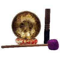 [jhumka Tiger Singing Bowl], Buddhist Hand Beaten, Antique Finishing, [select Accessories]