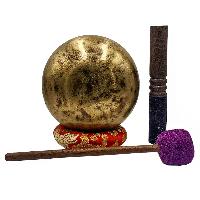 [jhumka Tiger Singing Bowl], Buddhist Hand Beaten, Antique Finishing, [select Accessories]