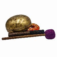 [jhumka Tiger Singing Bowl], Buddhist Hand Beaten, Antique Finishing, [select Accessories]