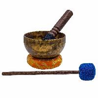 Jambati Singing Bowl, [tiger Antique], Buddhist Hand Beaten, Antique Finishing, [select Accessories]