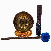 Jambati Singing Bowl, [tiger Antique], Buddhist Hand Beaten, Antique Finishing, [select Accessories]
