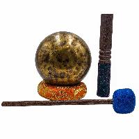 Jambati Singing Bowl, [tiger Antique], Buddhist Hand Beaten, Antique Finishing, [select Accessories]