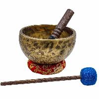 Jambati Singing Bowl, [tiger Antique], Buddhist Hand Beaten, Antique Finishing, [select Accessories]