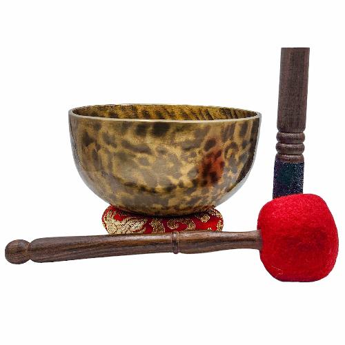 Jambati Singing Bowl, [tiger Antique], Buddhist Hand Beaten, Antique Finishing, [select Accessories]