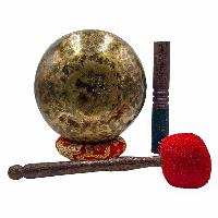 Jambati Singing Bowl, [tiger Antique], Buddhist Hand Beaten, Antique Finishing, [select Accessories]