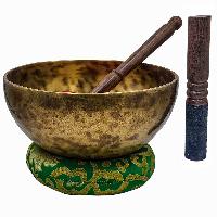 Jambati Singing Bowl, [tiger Antique], Buddhist Hand Beaten, Antique Finishing, [select Accessories]