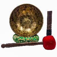 Jambati Singing Bowl, [tiger Antique], Buddhist Hand Beaten, Antique Finishing, [select Accessories]