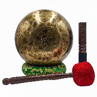 Jambati Singing Bowl, [tiger Antique], Buddhist Hand Beaten, Antique Finishing, [select Accessories]