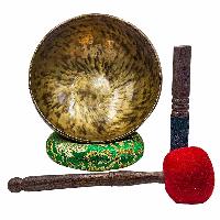 Jambati Singing Bowl, [tiger Antique], Buddhist Hand Beaten, Antique Finishing, [select Accessories]