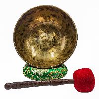 Jambati Singing Bowl, [tiger Antique], Buddhist Hand Beaten, Antique Finishing, [select Accessories]