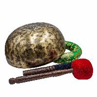 Jambati Singing Bowl, [tiger Antique], Buddhist Hand Beaten, Antique Finishing, [select Accessories]