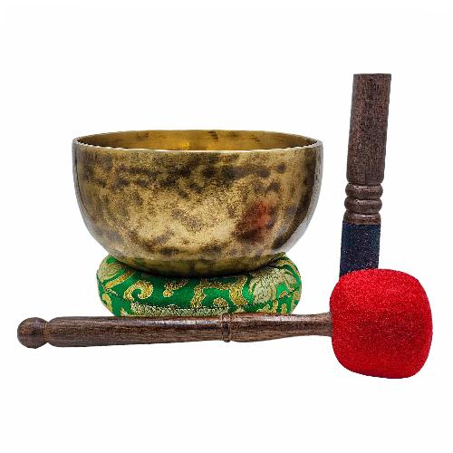 Jambati Singing Bowl, [tiger Antique], Buddhist Hand Beaten, Antique Finishing, [select Accessories]